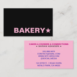 Modern Black & Pink Color | Customizable Bakery 名刺