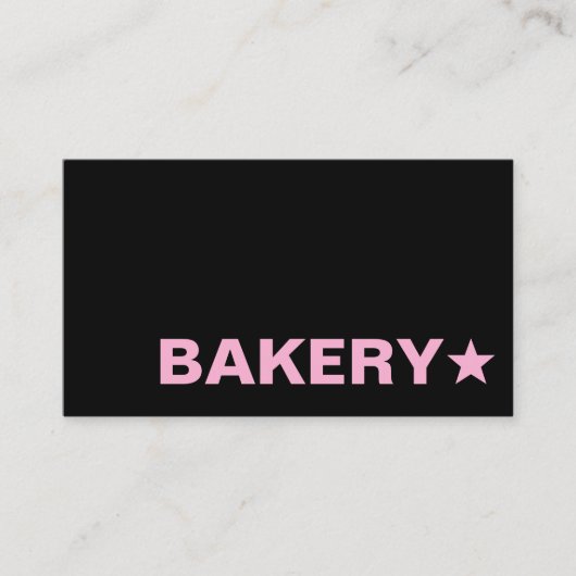 Modern Black & Pink Color | Customizable Bakery 名刺 (正面)