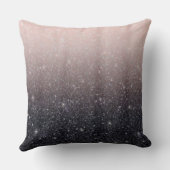 Modern Black & Pink Glitter Sparkles “I Choose You クッション (裏面)