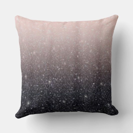 Modern Black & Pink Glitter Sparkles “I Choose You クッション (裏面)