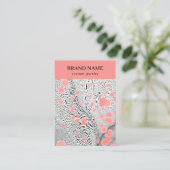 Modern Black Pink Marble Jewelry Display Card 名刺 (スタンド正面)