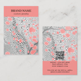 Modern Black Pink Marble Jewelry Display Card 名刺