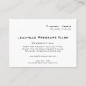 Modern Black Power Pressure Wash 名刺 (裏面)