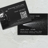 Modern Black Pressure Wash Car Detailing QR 名刺