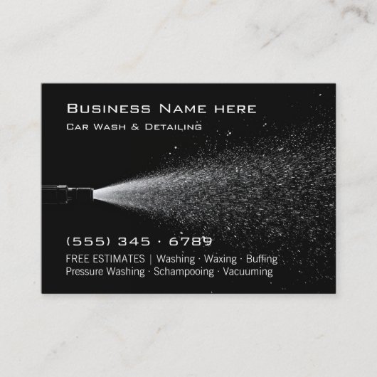 Modern Black Pressure Wash Car Detailing QR 名刺 (正面)