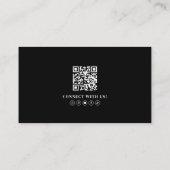 Modern Black Professional QR Code Photo Logo 名刺 (裏面)