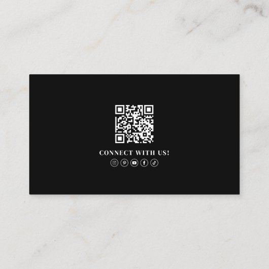 Modern Black Professional QR Code Photo Logo 名刺 (裏面)