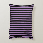 Modern, Black Purple Stripes アクセントクッション (裏面(縦))