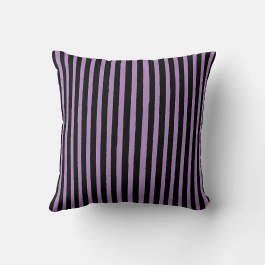 Modern, Black Purple Stripes クッション (裏面)