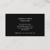 Modern Black QR Code Logo Business Card 名刺 (裏面)