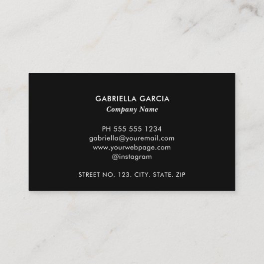 Modern Black QR Code Logo Business Card 名刺 (裏面)