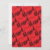 Modern Black & Red “Blessed” Script Photo シーズンカード (裏面)