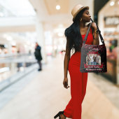 Modern Black Red Roses Family Photo Quote Floral クロスボディバッグ