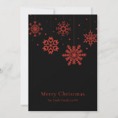 Modern Black Red Script Christmas Tree         シーズンカード (正面)