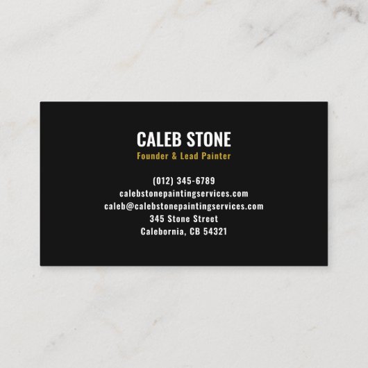 Modern Black Residential Painter & House Painting 名刺 (裏面)