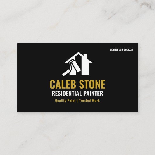 Modern Black Residential Painter & House Painting 名刺 (正面)