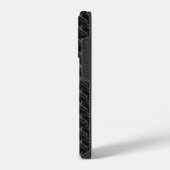 Modern Black Rubber Lattice with Name iPhoneケース (左側面)