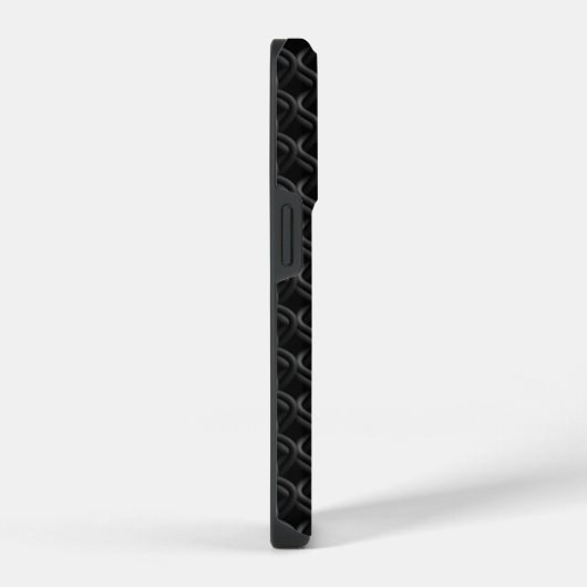 Modern Black Rubber Lattice with Name iPhoneケース (右側面)