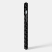 Modern Black Rubber Lattice with Name iPhoneケース (左側面)