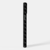 Modern Black Rubber Lattice with Name iPhoneケース (右側面)