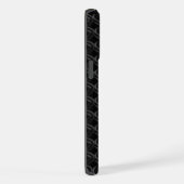 Modern Black Rubber Lattice with Name iPhoneケース (右側面)
