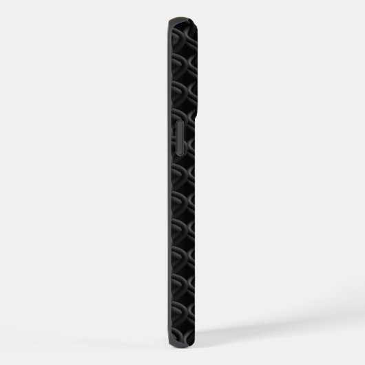 Modern Black Rubber Lattice with Name iPhoneケース (右側面)