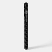 Modern Black Rubber Lattice with Name iPhoneケース (左側面)