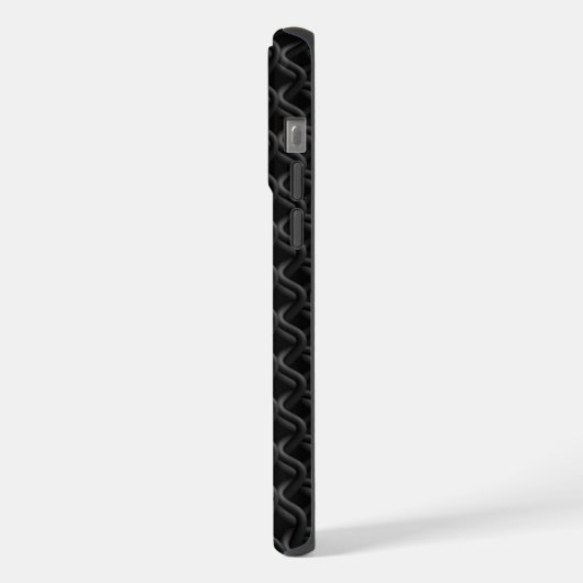 Modern Black Rubber Lattice with Name iPhoneケース (左側面)