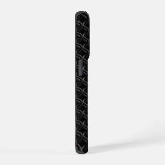Modern Black Rubber Lattice with Name iPhoneケース (右側面)