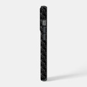 Modern Black Rubber Lattice with Name iPhoneケース (左側面)