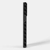 Modern Black Rubber Lattice with Name iPhoneケース (右側面)