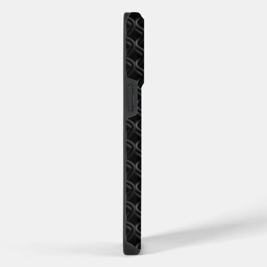 Modern Black Rubber Lattice with Name iPhoneケース (右側面)