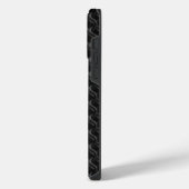 Modern Black Rubber Lattice with Name iPhoneケース (左側面)
