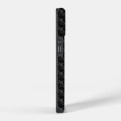 Modern Black Rubber Lattice with Name iPhoneケース (右側面)