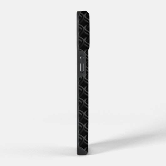 Modern Black Rubber Lattice with Name iPhoneケース (右側面)