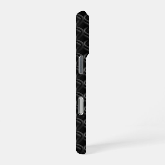 Modern Black Rubber Lattice with Name iPhoneケース (右側面)