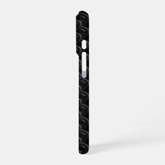 Modern Black Rubber Lattice with Name iPhoneケース (左側面)