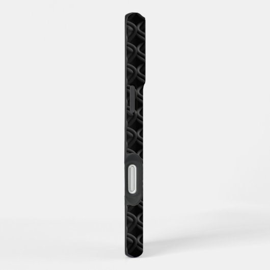 Modern Black Rubber Lattice with Name iPhoneケース (右側面)
