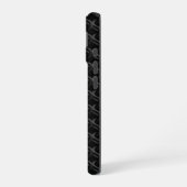 Modern Black Rubber Lattice with Name iPhone 16ケース (左側面)