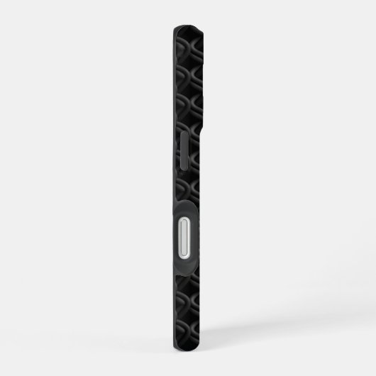 Modern Black Rubber Lattice with Name iPhone 16ケース (右側面)