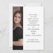 Modern Black Script 2 Photo Graduation 案内状 (裏面)