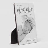 Modern Black Script Custom I Love You Mommy Photo フォトプラーク (側面)