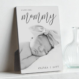 Modern Black Script Custom I Love You Mommy Photo フォトプラーク