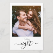 Modern Black Script Photo Eight Table Number 招待状 (正面)