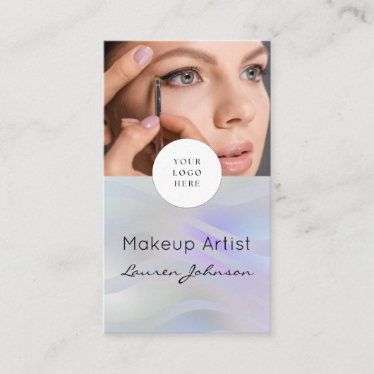 Modern Black Script Photo Makeup  名刺 (正面)