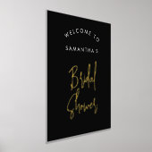Modern Black Script Welcome Bridal Shower Gold 箔ポスター (レイダウン)