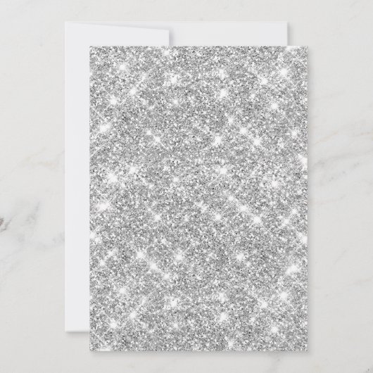 Modern Black Silver 70th Birthday Party 招待状 (裏面)