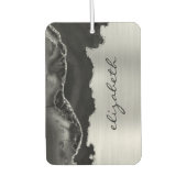 Modern Black Silver Agate Metallic カーエアーフレッシュナー (正面)