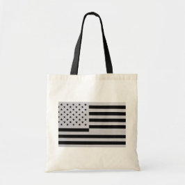 Modern Black & Silver American Flag Brushed Metal トートバッグ