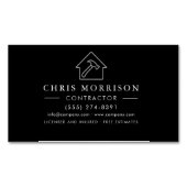Modern Black & Silver Builder Business マグネット名刺 (正面)
